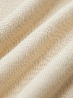 Turtleneck Ribbed Ruffle Sleeve Blouse