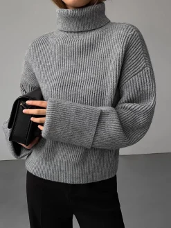 Turtleneck Ribbed Warm Sweater