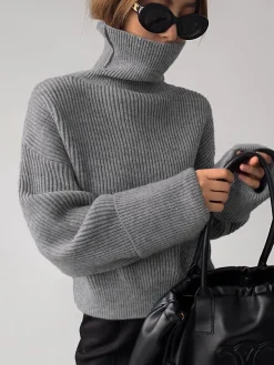 Turtleneck Ribbed Warm Sweater
