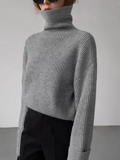 Turtleneck Ribbed Warm Sweater