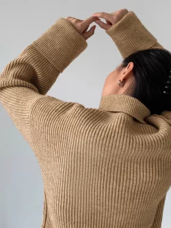 Turtleneck Ribbed Warm Sweater