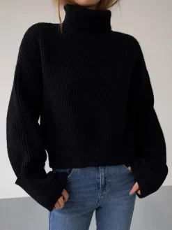 Turtleneck Ribbed Warm Sweater