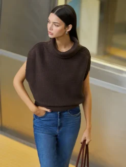 Turtleneck Shrug Sweater Vest