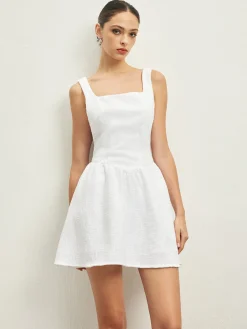 Tweed Backless Bow Short Dress