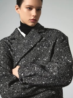 Tweed Boucle Wool Coat