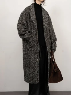 Tweed Boucle Wool Coat
