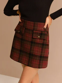 Tweed Checked Mini Skirt