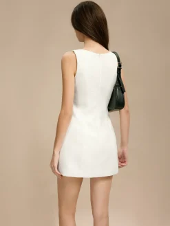 Tweed 3D Flower Pockets Dress
