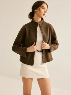 Tweed Double Zip Coat