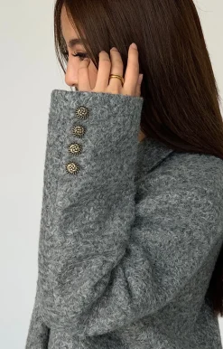Tweed Long Blazer Without Belt