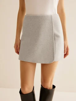Tweed Side-Zipper Mini Skirt