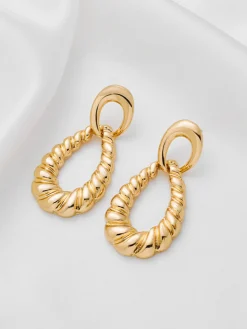 Twist Doorknocker Drop Earrings