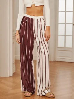 Two Tone Pinstripe Pocket Pants