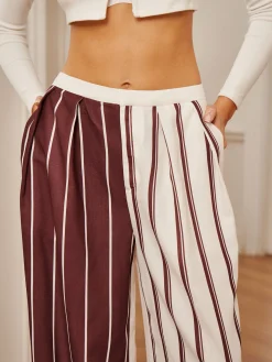 Two Tone Pinstripe Pocket Pants