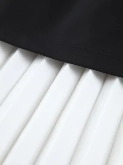 Two Tone Pleated Long Skirt