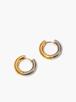 Two Tone Splicing Hoop Earrings