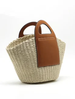 Two Tone Straw Bag