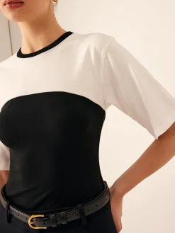 Two Tone Stretch Jersey T-Shirt