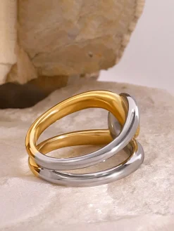 Two Tone Twist Ring