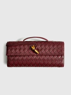 Two Way Woven Flap Clutch Shoulder Bag