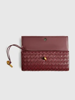 Two Way Woven Flap Clutch Shoulder Bag