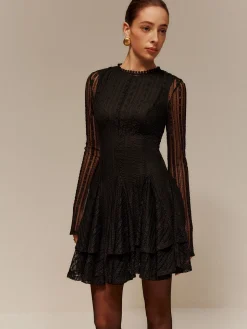 Two-Piece Lace Ruffle Dress Set