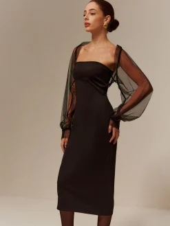 Two-Piece Sheer Shrug Jersey Tube Dress
