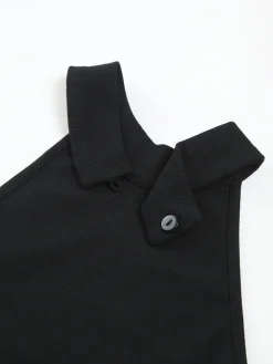 Two-Tone Halter Puff Short Dress