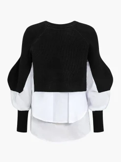 Two-Tone Panel Knit Top