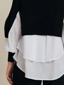 Two-Tone Panel Knit Top
