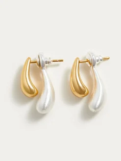 Two-Tone Water Drop Earrings