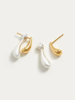 Two-Tone Water Drop Earrings