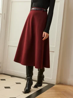 Umbrella Shape Belted Skirt
