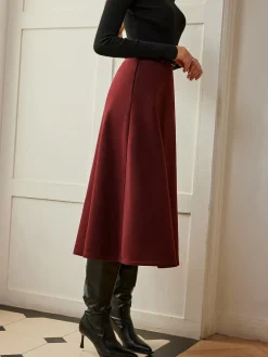 Umbrella Shape Belted Skirt