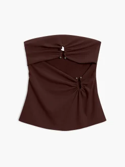 U-Ring Cutout Zippered Tube Top