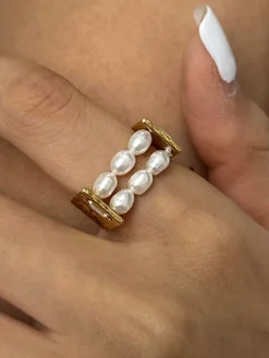 U-Shape Pearl Tunnel Ring