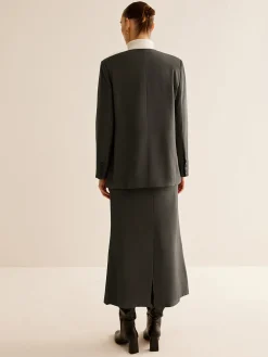 Utility Breasted Split Suit Skirt Set