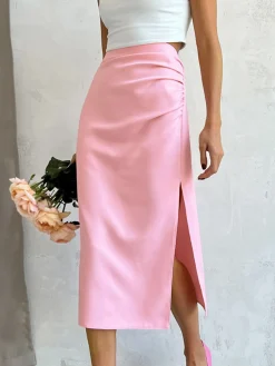 Utility Ruched Midi Skirt