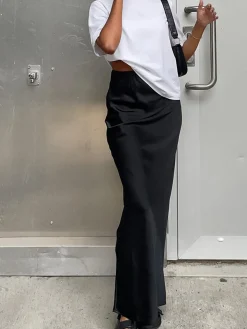 Utility Satin Maxi Skirt