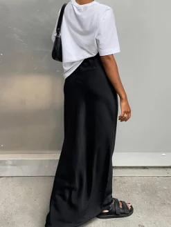 Utility Satin Maxi Skirt