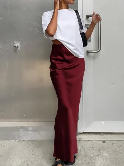 Utility Satin Maxi Skirt