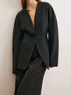 Utility Split Button Cinched Blazer
