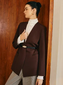 Utility V-Neck Blazer Without Belt