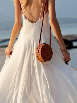 Vacay V-Neck Backless Cami Long Dress