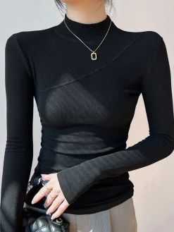 Vanilla Mock Neck Long Sleeve Top