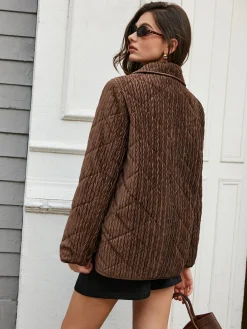Velvet Button Bow Coat