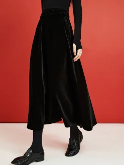 Velvet Flowy Skirt