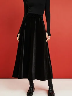 Velvet Flowy Skirt