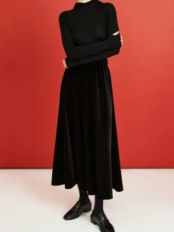 Velvet Flowy Skirt