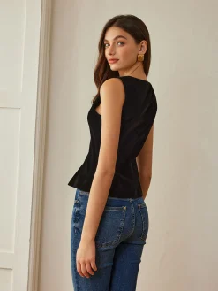 Velvet Metal-Button Vest